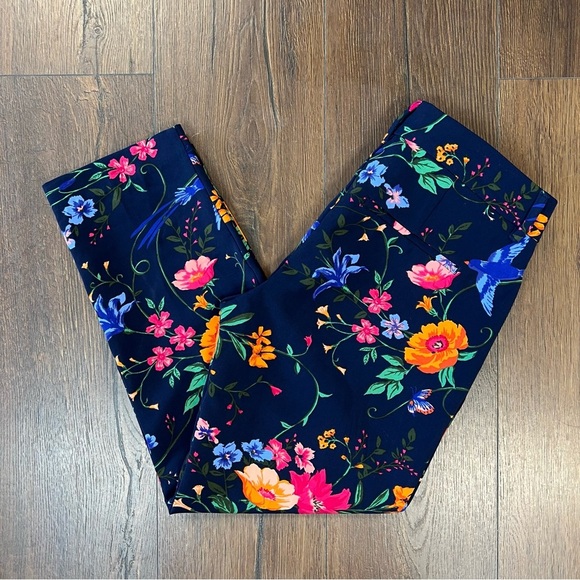 Old Navy, blue floral Harper pants SZ 4 - Picture 1 of 6